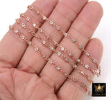 3mm Gold CZ Chain By The Yard, Silver Genuine Cubic Zirconia Chain CH# 560, By The Foot