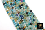 Sky Blue Multi Color Agate Beads, 8 mm Faceted Brown and Baby Blue Blended Beads BS #211, sizes in 8 mm 15 inch FULL Strands