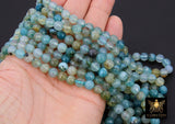 Sky Blue Multi Color Agate Beads, 8 mm Faceted Brown and Aquamarine to Baby Blue Blended Beads, sizes in 8 mm 15 inch FULL Strands