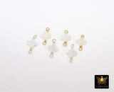 14 K Gold Filled Clover Connector, 925 Sterling Silver Wire Wrapped Mother of Pearl Quatrefoil # 2804, Clover Links