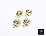 Gold Post Stud Earring Findings, 6 Pieces 13 mm Gold Plated Round or Textured Square #3634, Hammered Round Post Earrings, Loops For Charms
