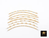 14 K Gold Filled Beaded Connectors, Long Bar 925 Sterling Silver Square Faceted Nuggets #3618, Permanent Jewelry
