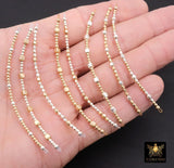 14 K Gold Filled Beaded Connectors, Long Bar 925 Sterling Silver Square Faceted Nuggets #3618, Permanent Jewelry