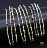 14 K Gold Filled Beaded Connectors, Long Bar 925 Silver Glitter or Matte #3618, Navajo Pearls Permanent Jewelry