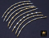 14 K Gold Filled Beaded Connectors, Long Bar 925 Sterling Silver Square Faceted Nuggets, Permanent Jewelry, Mixed Metal Half Bracelets