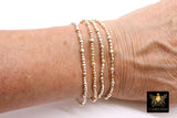 14 K Gold Filled Beaded Connectors, Long Bar 925 Sterling Silver Square Faceted Nuggets # 3618, Permanent Jewelry