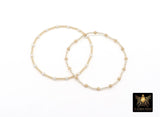 14K Gold Filled Stardust Beaded Bracelet, 925 Sterling Silver Mixed Metal Glittery Stretchy Women's Bangle, Stacking Bracelets, Hand Made