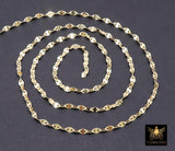 14 K Gold Filled Moroccan Chain, 4 mm 925 Sterling Silver Sequin Dapped Chains CH# 741, Dainty Silver Beaded CH# 804