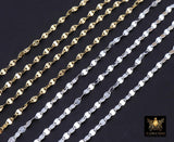 14 K Gold Filled Moroccan Chain, 4 mm 925 Sterling Silver Sequin Dapped Chains CH #741, Dainty Silver Beaded CH #804