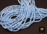 Sky Blue Beads, 4 mm Smooth Round Light Blue Beads BS #195, size 4 mm 15 inch FULL Strands