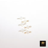 14 K Gold Filled Clover Connector, 925 Sterling Silver Wire Wrapped Mother of Pearl Quatrefoil # 2804, Clover Links