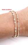 Mixed Metal 14 K Gold Filled Beaded Connectors, Long Bar 925 Silver Glitter or Matte # 3618, Navajo Pearls Permanent Jewelry