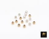 14 K Gold Filled Round Smooth Beads, 925 Sterling Silver Matte Seamless Beads # 503, 2 mm or 3 mm High Quality Sandblast Beads - Silver 10 Pc/2 mm