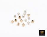 14 K Gold Filled Round Smooth Beads, 925 Sterling Silver Matte Seamless Beads, 2 mm or 3 mm High Quality Sandblast Beads