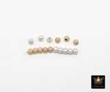 14 K Gold Filled Round Sparkle Beads, 925 Sterling Silver Seamless Beads # 576, 3 mm High Quality Stardust Beads - Silver 50 Pc/3 mm