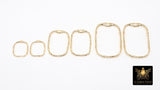 Gold Textured Hoop Ear Rings, Square Shaped Gold Charms AG# 3641, 20 mm 30 mm 45 mm Quality Rectangles