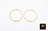 Textured Gold Round Hoop Ear Rings, 36 mm Gold Charms # 3807, High Quality Light Weight Wire Hoops Finding