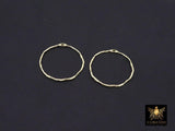 Textured Gold Round Hoop Ear Rings, 36 mm Gold Charms # 3807, High Quality Light Weight Wire Hoops Finding