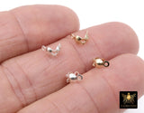 14 K Gold Filled Clam Covers Tips, 3 mm925 Sterling Silver Clamshell Knot Covers, # 375