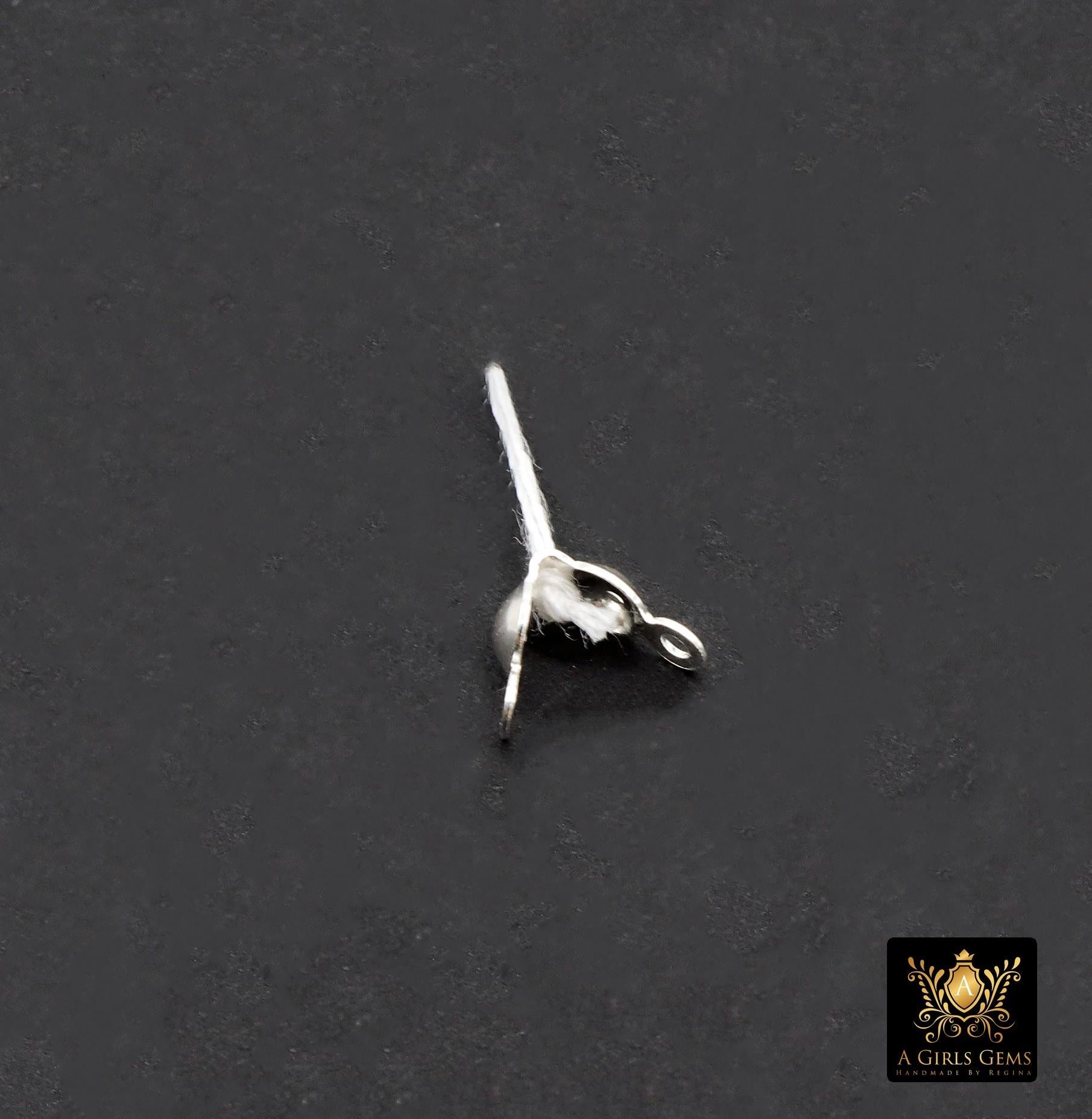 14 K Gold Filled Clam Covers Tips, 3 mm925 Sterling Silver Clamshell Knot Covers, # 375