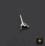 14 K Gold Filled Clam Covers Tips, 3 mm925 Sterling Silver Clamshell Knot Covers, # 375