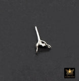 14 K Gold Filled Clam Covers Tips, 3 mm925 Sterling Silver Clamshell Knot Covers, # 375