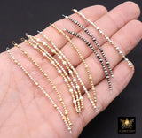 14 K Gold Filled Beaded Connectors, Long Bar 925 Silver Glitter Sandblast or Matte Stardust, Oxidized Navajo Pearls Permanent Jewelry, Mixed Metal Stretchy Half Bracelets