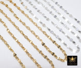 14 K Gold Filled Moroccan Chain, 4 mm 925 Sterling Silver Sequin Dapped Chains CH #804, Dainty Silver Beaded Flat Jewelry Chain