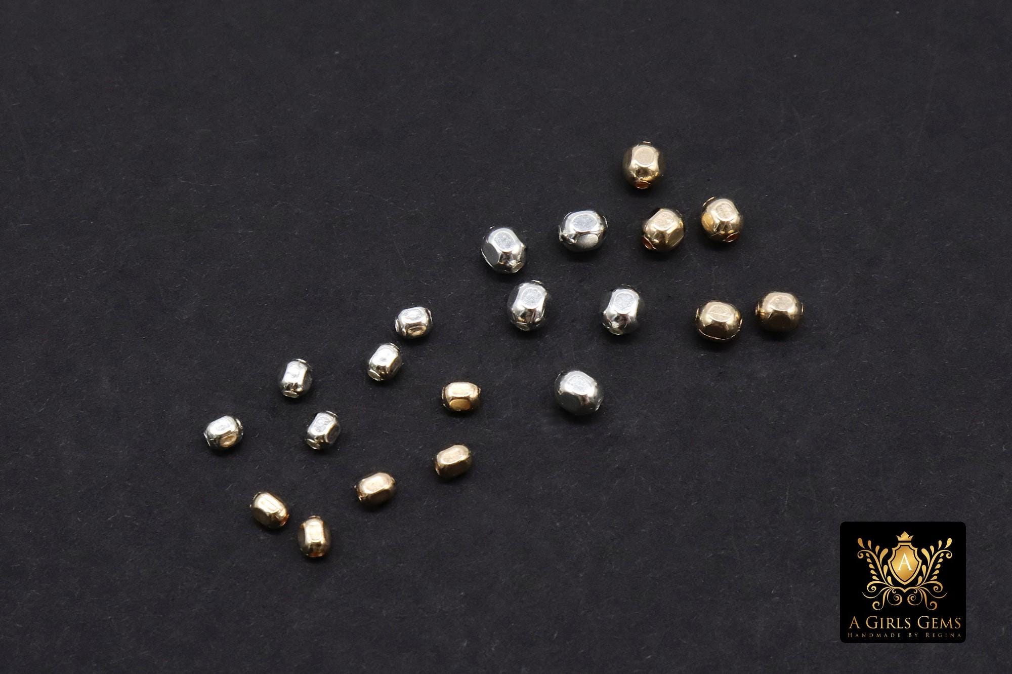 USA 14 K Gold Filled Faceted Beads, 925 Sterling Silver Faceted Seamless Beads # 776, High Quality Nugget 2 mm or 2.5 mm or 3 mm