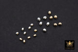 USA 14 K Gold Filled Faceted Beads, 925 Sterling Silver Faceted Seamless Beads # 776, High Quality Nugget 2 mm or 2.5 mm or 3 mm