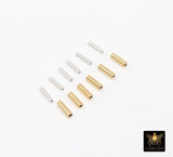 14 K Gold Filled Crimp Cut Tube Beads, 925 Sterling Silver Short Tube Beads, 2.0 x 5 or 1.0 x 5 mm Hollow Spacer Bead Findings