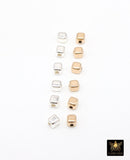 USA 14 K Gold Filled Square Beads, 925 Sterling Silver Cube Smooth Seamless Beads # 2279, High Quality 3 mm