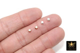 USA 14 K Gold Filled Square Beads, 925 Sterling Silver Cube Smooth Seamless Beads # 2279, High Quality 3 mm