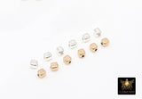 USA 14 K Gold Filled Square Beads, 925 Sterling Silver Cube Smooth Seamless Beads # 776, High Quality 3 mm