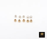 14 K Gold Filled Round Smooth Beads, 925 Sterling Silver Matte Seamless Beads # 503, 2 mm or 3 mm High Quality Sandblast Beads