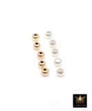 14 K Gold Filled Round Smooth Beads, 925 Sterling Silver Matte Seamless Beads # 503, 2 mm or 3 mm High Quality Sandblast Beads