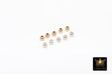 14 K Gold Filled Round Smooth Beads, 925 Sterling Silver Matte Seamless Beads # 503, 2 mm or 3 mm High Quality Sandblast Beads