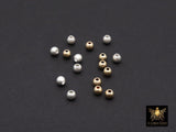 14 K Gold Filled Round Smooth Beads, 925 Sterling Silver Matte Seamless Beads # 503, 2 mm or 3 mm High Quality Sandblast Beads