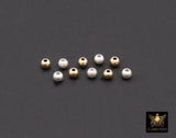 14 K Gold Filled Round Smooth Beads, 925 Sterling Silver Matte Seamless Beads # 503, 2 mm or 3 mm High Quality Sandblast Beads