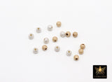 14 K Gold Filled Round Sparkle Beads, 925 Sterling Silver Seamless Beads # 1576, 3 mm High Quality Stardust Beads