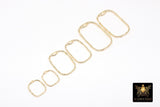 Gold Textured Hoop Ear Rings, Square Shaped Gold Charms AG# 3641, 20 mm 30 mm 45 mm Quality Rectangles