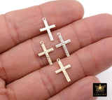 14 K Gold Filled Cross Charms, 925 Sterling Silver 16 mm Gold Filigree Textured Crosses, Pattern Textured 14 20 Jewelry