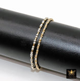 Mixed Metal Beaded Stretchy Bracelet, 925 Sterling Silver and 14 K Gold Filled Short Tube Bar Stacking Bracelets, Handmade To Order