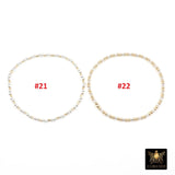 14 K Gold Filled Beaded Stretchy Bracelet, 925 Sterling Silver Mixed Metal Short Tube Bar Stacking Bracelets, Handmade To Order