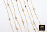 14 K Gold Filled Satellite Chains, Fancy Cable with 3 mm beads CH# 925, 14 20 Unfinished By Foot