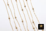 14 K Gold Filled Satellite Chains, Fancy Cable with 3 mm beads CH# 925, 14 20 Unfinished By Foot