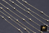 14 K Gold Filled Satellite Chains, Fancy Cable with 3 mm beads CH# 925, 14 20 Unfinished By Foot