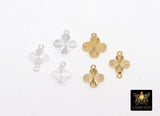 14 K Gold Filled Clover Charms or Connectors, 925 Sterling Silver 7 mm Links # 3843, 8 mm Quatrefoil Linkss