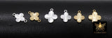 14 K Gold Filled Clover Charms or Connectors, 925 Sterling Silver 7 mm Links # 3843, 8 mm Quatrefoil Linkss