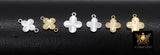 14 K Gold Filled Clover Charms or Connectors, 925 Sterling Silver 7 mm Links # 3843, 8 mm Quatrefoil Linkss
